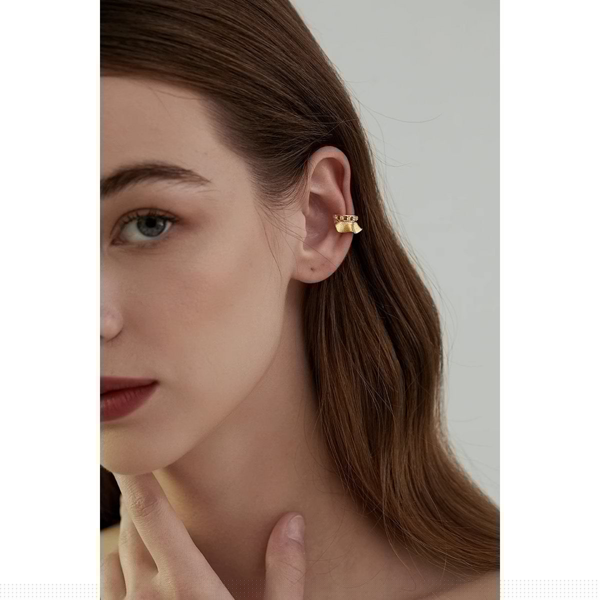Einzigartige Ohrmanschette – Rockdesign – Gold-Vermeil und Sterlingsilber – einteilig